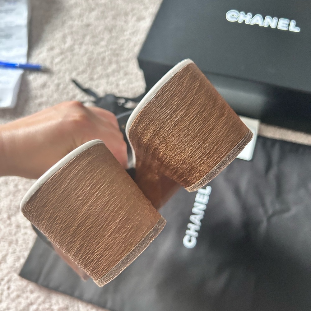 CHANEL Canvas platform mule. EU 39. (8-8.5) - Picture 5 of 14